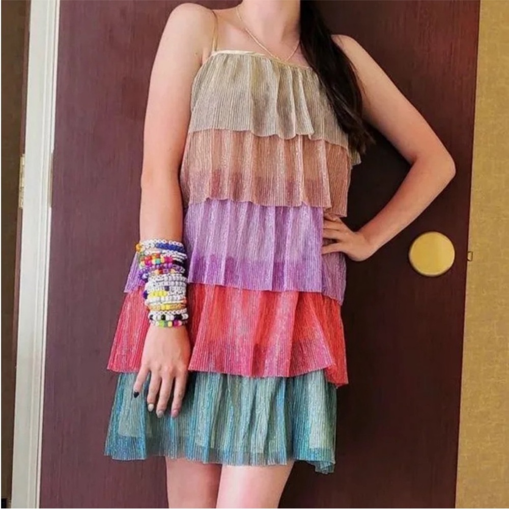Tiered Flowy/ Sparkly Colorful Dress